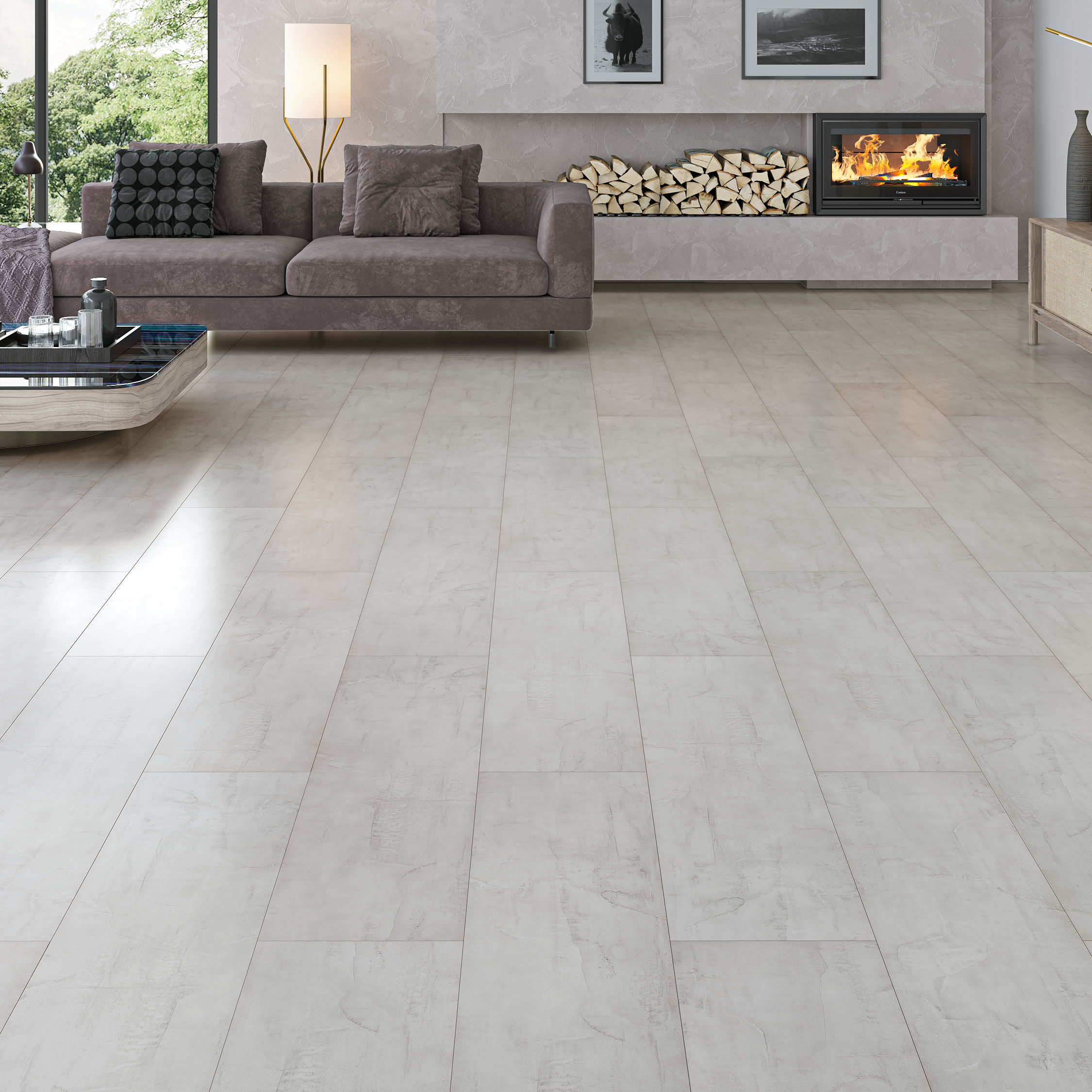 Luxury Flooring 21.99m² - Summit 10mm Loch Stone Laminate Stone Tile Effect Flooring - Water Resistant