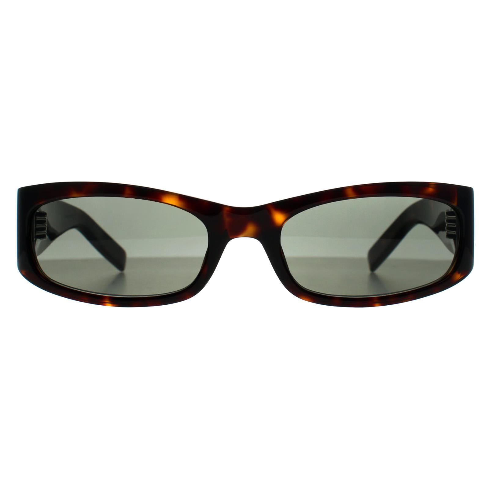Saint Laurent Rechthoek Dames Donker Gespikkeld Havana Grijs SL M152