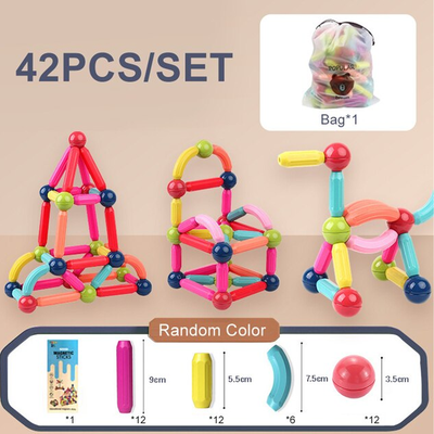 Playful Picks Magnetic Balls And Rods Set Educations Magnetic Building Blocks 42 Pcs