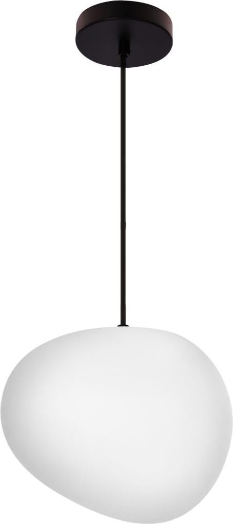 Veneti Hanglamp STONES in Japandi-stijl - Zwart/Wit - Diameter: 25 cm