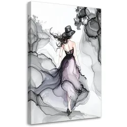 LEINWANDBILD Frau-Abstraktion Tinte 40x60cm