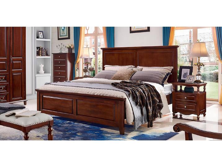 JVmoebel Bett Holz Doppelbett in Braun mit elegantem Möbeldesign (1-tlg), Made in Europa