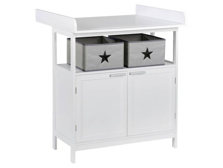 Wickelkommode White Weiß/Silber