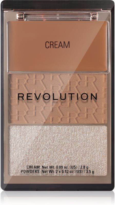 Revolution The Bronzer Icon bronzer palette with highlighter shade Divine Fair 1 pc