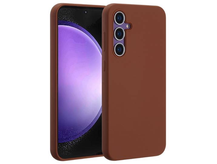 Accezz Liquid Silicone Backcover met MagSafe voor Samsung Galaxy S23 FE Telefoonhoesje Bruin