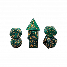 Dice4friends Würfelset Mehrfarbig - Cat (Grün/Gold)(7) 300149