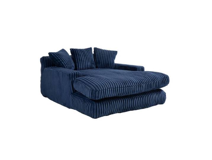 LuxusKollektion Schlafsofa Schlafsofa Cord Einzelsitz 3 Kissen Wohnzimmer Büro Marineblau