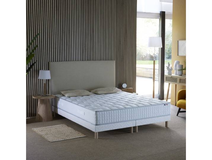 Matelas ressorts cosmos + sommier 2x80x200 sommier blanc