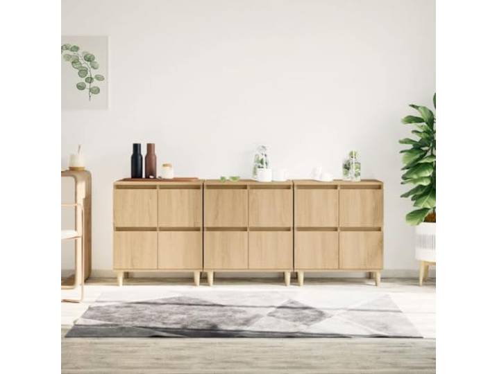 HEFZGDB Klassische Sideboards mit zeitlosem Design zur Aufbewahrung und Präsentation, Sideboards aus Holzwerkstoff mit glatter Oberfläche und viel Stauraum, mit 4 Fächern,