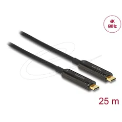 DELOCK Aktives Optisches USB-C Video Kabel 4K 60Hz 25m