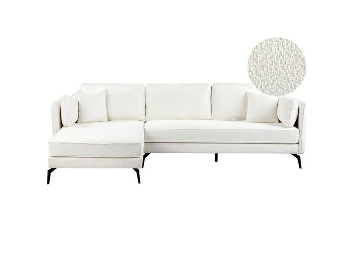 ECKSOFA 3-Sitzer Bouclé Cremeweiß rechtsseitig Altan