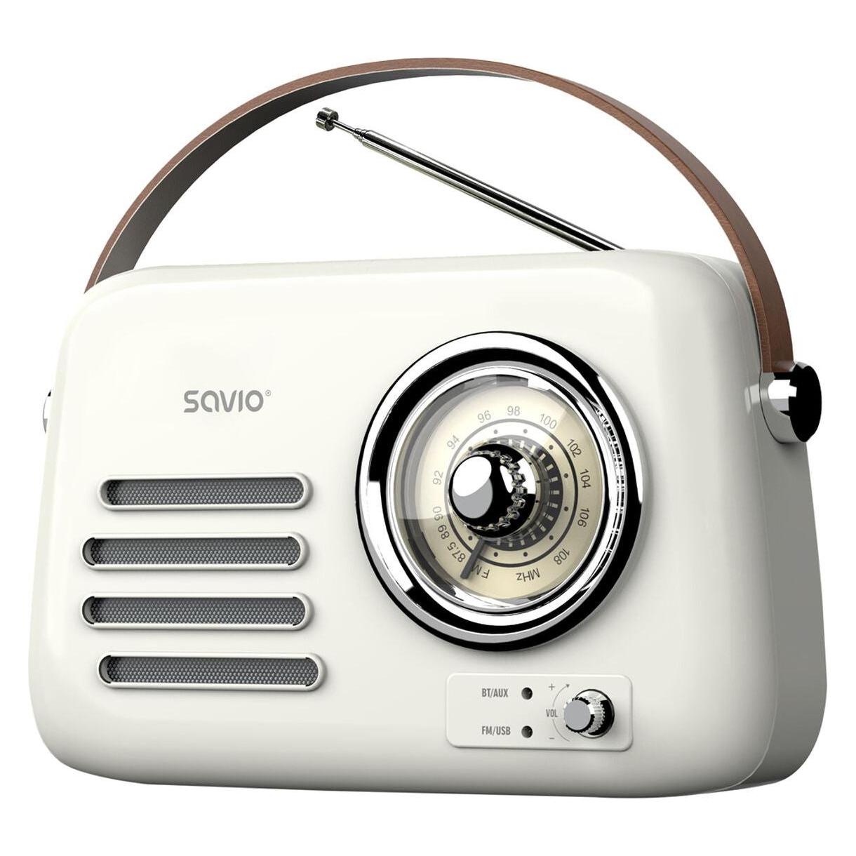 Savio RS-02 Tragbares Radio weiss (FM, Bluetooth) (RS-02)