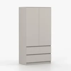 DREHTÜRENSCHRANK SOLO 2D2S II 90 cm Kaschmir/Kaschmir, 2-türig, zwei Schubladen, grifflos