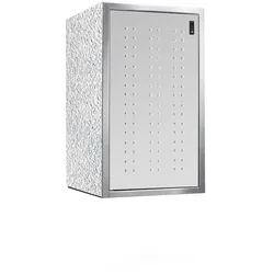 Paul Wolff Mülltonnenbox SILENT 241-Eisgrau-Weißaluminium-Edelstahl-Türanschlag links