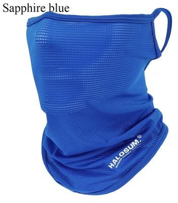 Modern Mode Marketplace Ice Silk UV Protection Face Mask Balaclava Motorcycle Neck Gaiter Sun Protection sapphire Blue