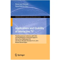 Applications and Usability of Interactive TV, Fachbücher