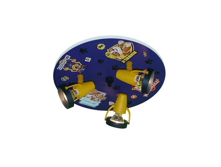 Niermann Kinderdeckenleuchte Paw Patrol, Blau, Mehrfarbig, Kunststoff, Fahrzeuge, rund, 15 cm, verstellbare Spotlights, Lampen & Leuchten, Innenbeleuchtung, Kinderzimmerlampen, Kinderdeckenleuchten