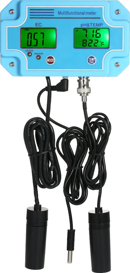 Cocosity Professionele 3-in-1 pH/EC/Temperatuurmeter - Digitale LCD Multi-parameter Waterkwaliteitsmonitor