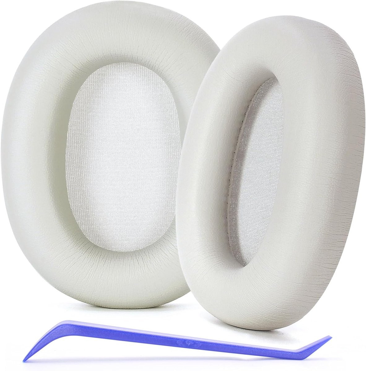 Defean Oorkussens compatibel met Sony WH-1000XM6 draadloze hoofdtelefoon, zacht leer en geluidsisolatieschuim, Zilver