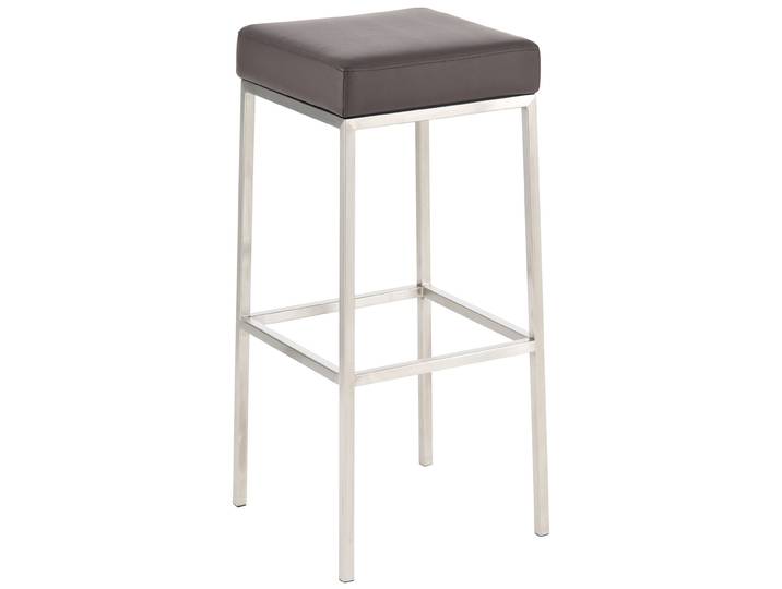 TPFLiving Barhocker Montana E5 Gestell Edelstahl Kunstleder - Braun