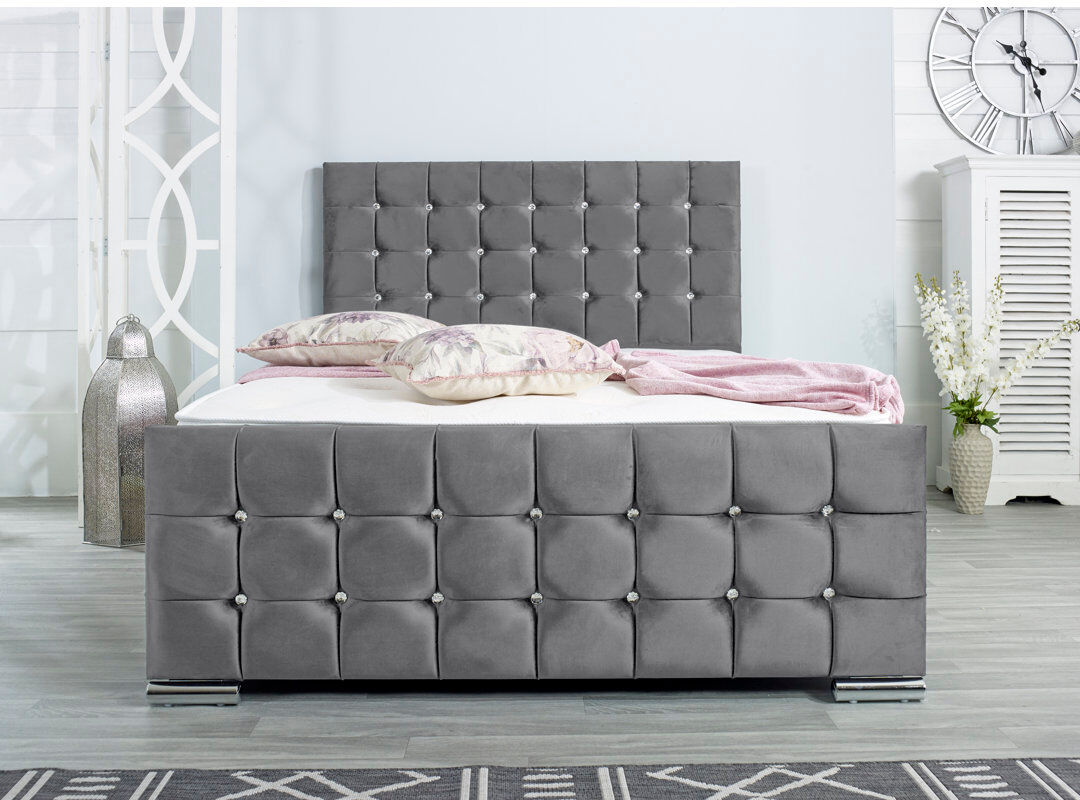 Wayfair Sleep Lexington Upholstered Bed Frame Charcoal Single (3')