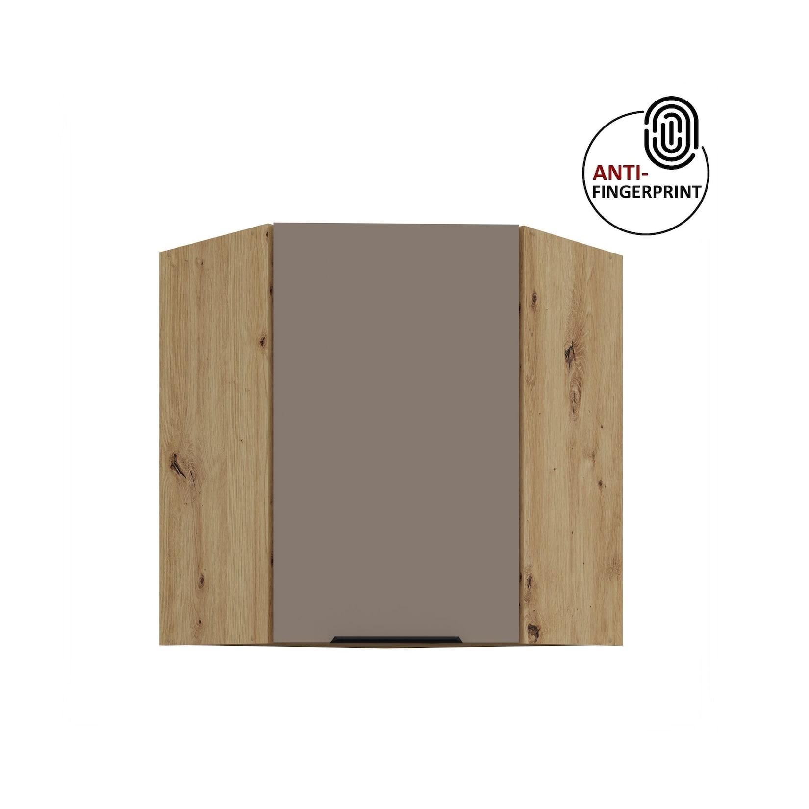 Küchen Eckschrank 60 cm Küche ARIA Sandgrau matt Anti Fingerprint Küchenzeile