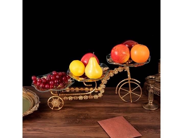Assiette à fruits en verre trempé pour vélo créatif de Style européen, assiette à fruits haut de gamme pour salon, boule de fruits Dim Sum