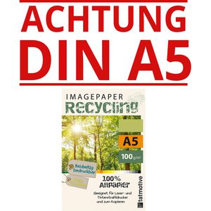 tatmotive Kopierpapier Imagepaper, A5, Recycling, 100g/qm, naturweiß, 500 Blatt