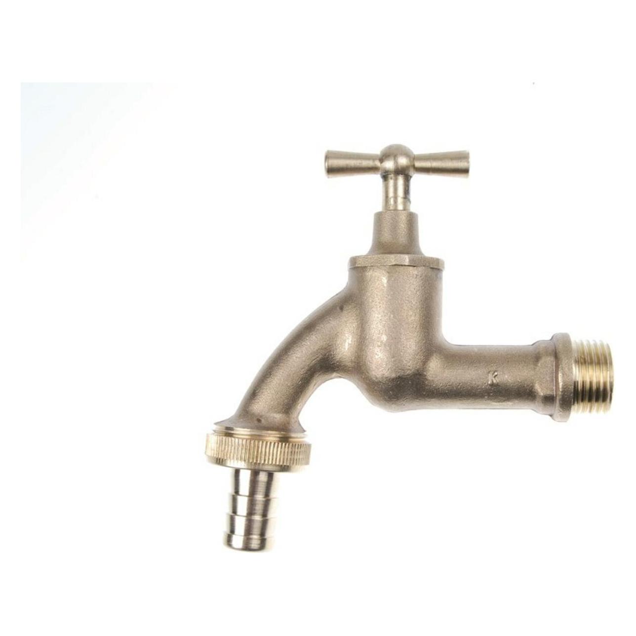 Magni MS Auslaufventil Knebelgriff,blank matt, 1/2"AG x 3/4"AG x 1/2"T (86974001)