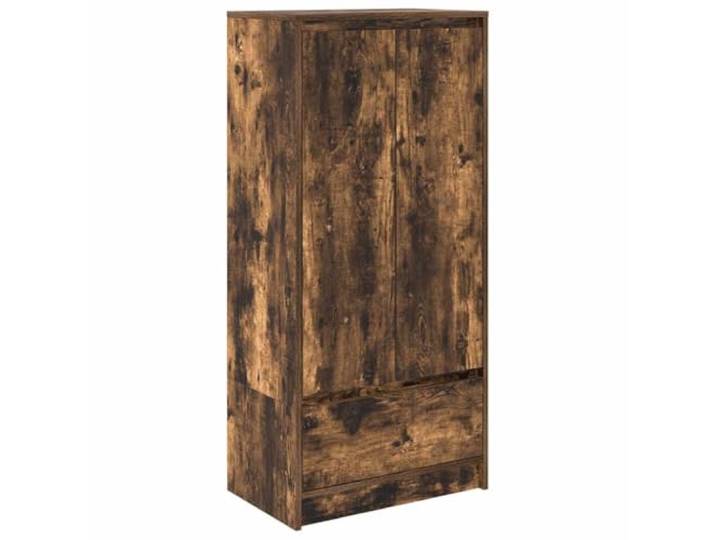 GFMGUEMV Schrank mit Schublade Räuchereiche 55,5x34x119,5 cm Holzwerkstoff Stauraumschrank, Holzwerkstoff, Feuchtigkeitsbeständig, Türen und Schublade, Einlegeboden, Wohnzimmer, Essbereich,