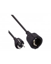 InLine Strom-Verlängerung Schutzkontakt Stecker Buchse schwarz 20m Kabel Verlängerungskabel Strom/Netzteil 20 m (16410F)