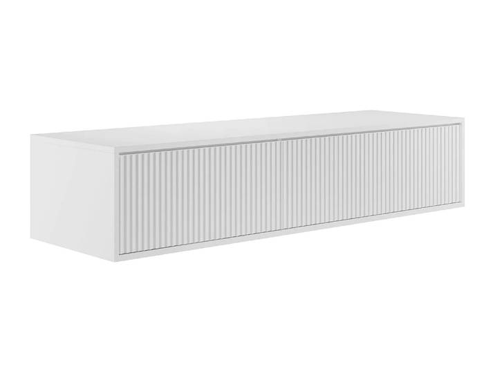 Meuble sous vasque suspendu strié - Blanc - 150 cm - ARNEGA