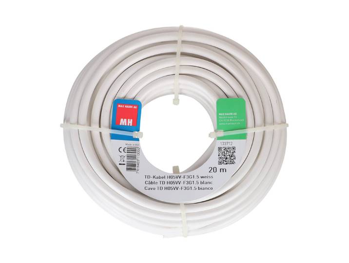 Max Hauri AG TD-Kabel H05Vv-F3G1.5 20m weiss