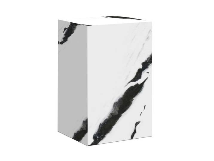 TRESA - Table d'appoint marbre d'ingénierie blanc et noir