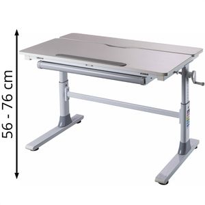 Inter-Link Kinderschreibtisch Frederik, Holz / Metall, weiß, höhenverstellbar, neigbar, (B/H/T) 100 x 56-76 x 60 cm
