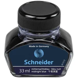 Schneider, Ersatzpatronen + Tintenfass, Tinte (Dunkelblau, 9 Stk.)