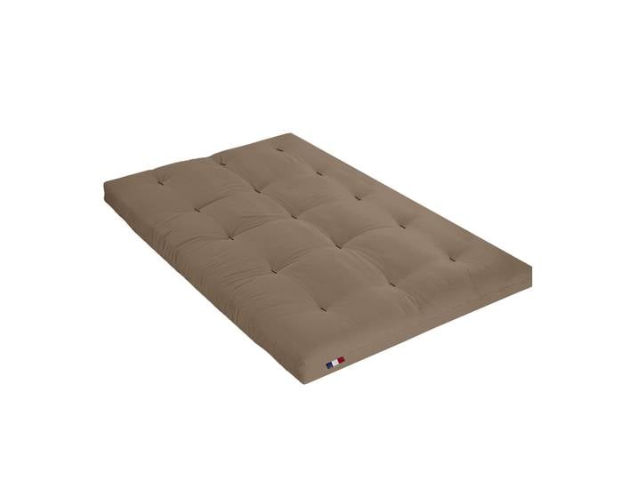 Matelas futon taupe en coton 180x200