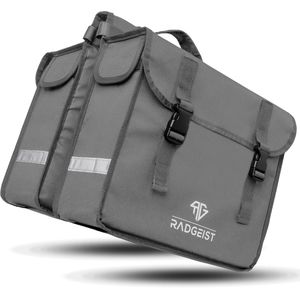 Radgeist Gepäckträgertasche DPP-GR-44, grau, 30 Liter, Doppeltasche, wasserdicht, reflektierend