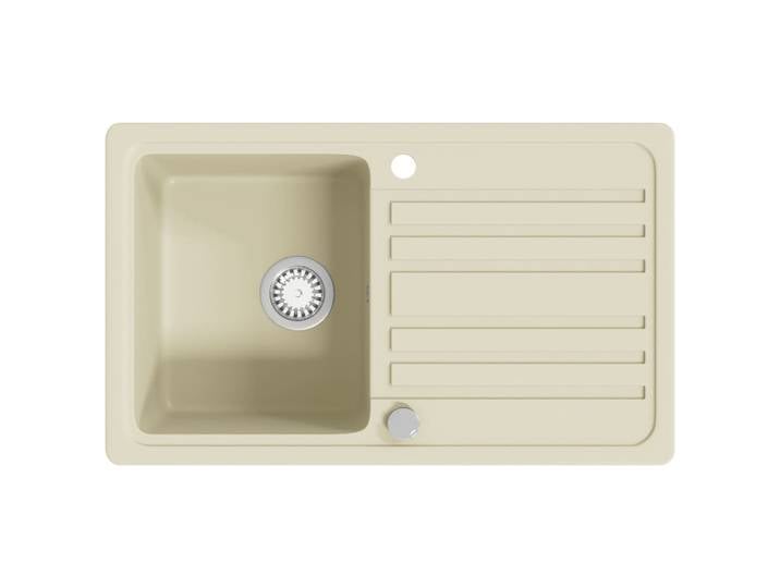 vidaXL Évier en granit simple bassin beige