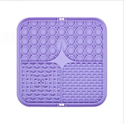Inspire Essentials CalmLick Silicone Slow Feeder Lick Mat purple