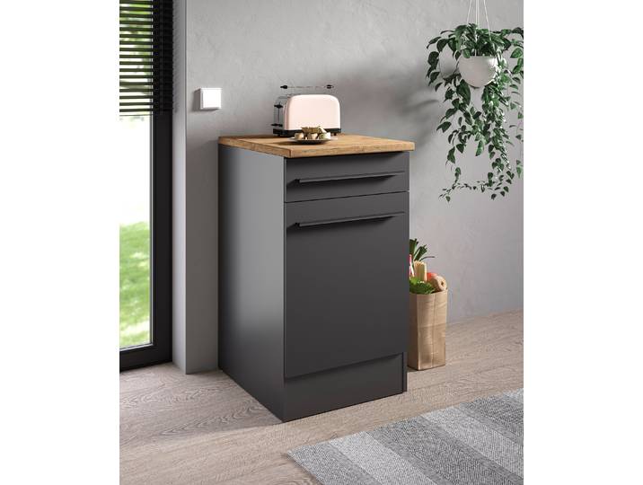 Meuble bas 50cm Noir/Noir mat