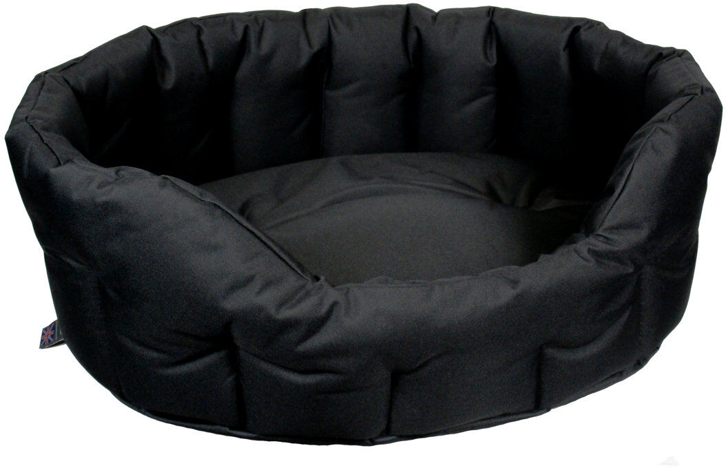 Archie & Oscar Ismael Oval Pet Bed Black Medium (61cm W x 51cm D x 22cm H)