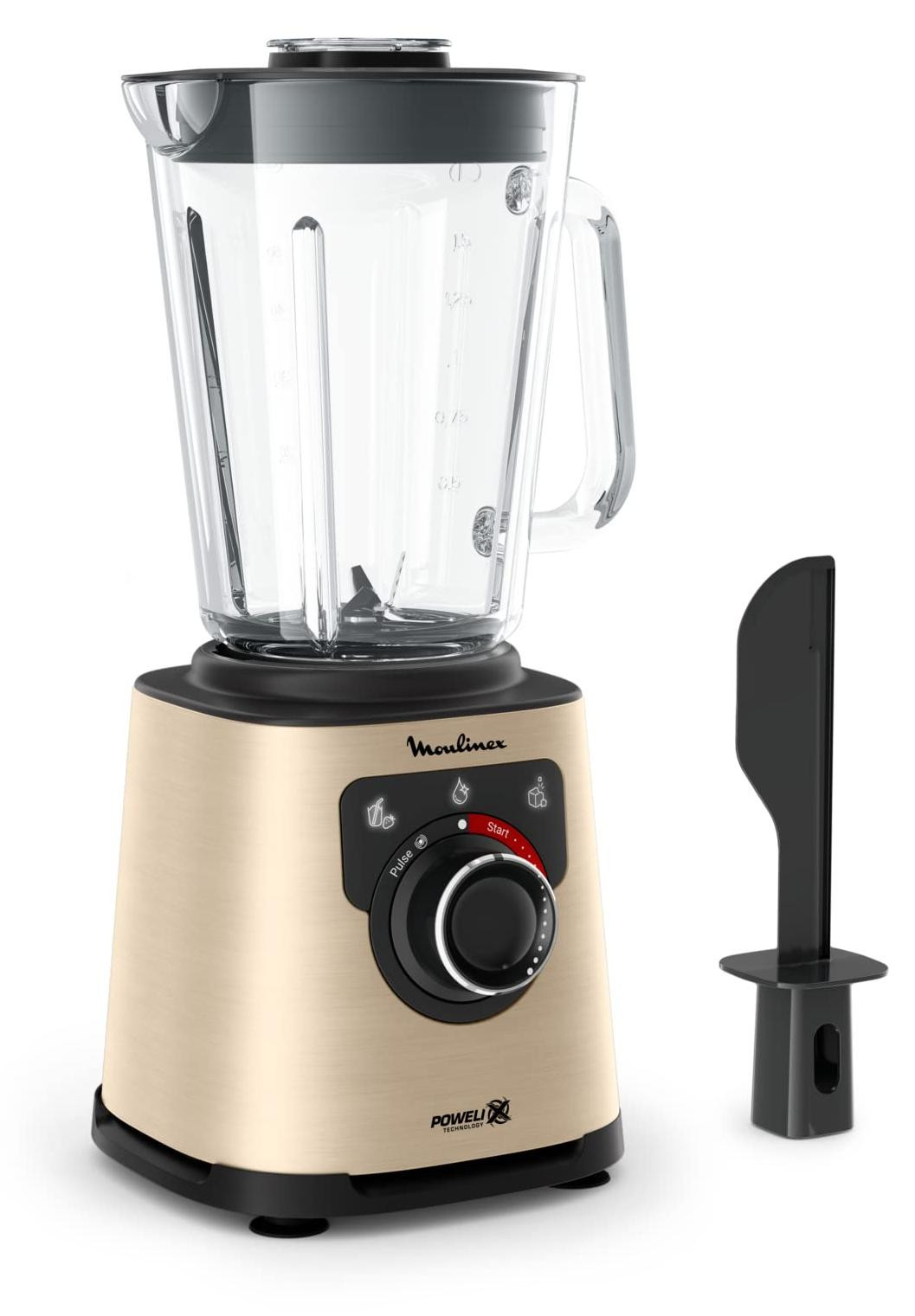 Moulinex PerfectMix+ LM871A10 staande blender, 1,5 liter, 1200 watt, beige/zwart/transparant