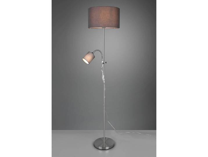 Lampadaire Owen Ø 36cm Argenté/Gris Tissu mélangé E27