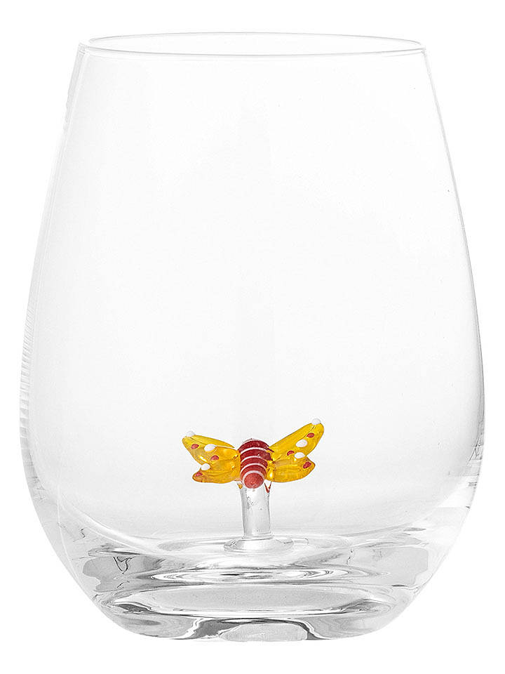 Bloomingville Trinkglas "Misa" in Transparent/ Gelb - 560 ml - onesize