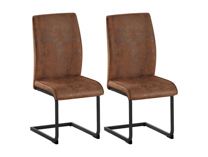 ESSZIMMERSTUHL 2er Set in Braun Ergonomisch