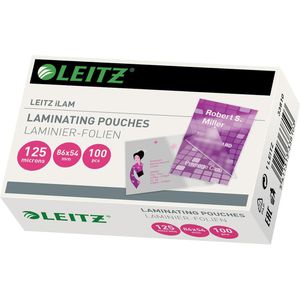 Leitz Laminierfolien 33810 iLAM, 54 x 86 mm, 125 mic, glänzend, Kreditkarten, 100 Stück