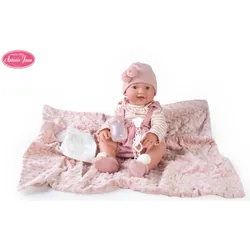Antonio Juan Muñecas Puppe Neugeborene Mia macht Pipi mit Decke