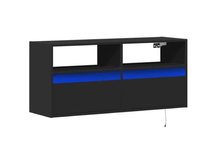 vidaXL TV-Wandschrank mit LED-Beleuchtung Schwarz 100x31x45 cm