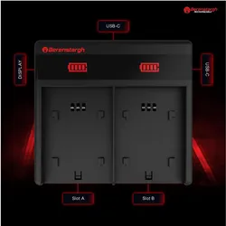 Berenstargh Dual PD Hyper Ladegerät f. Canon NB-9L USB-C in/out Powerbankfunktion (Kamera Akku Ladegerät), Kamera Stromversorgung, Schwarz